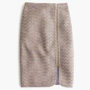 J. Crew Zip Front Sparkle Tweed Pencil Skirt